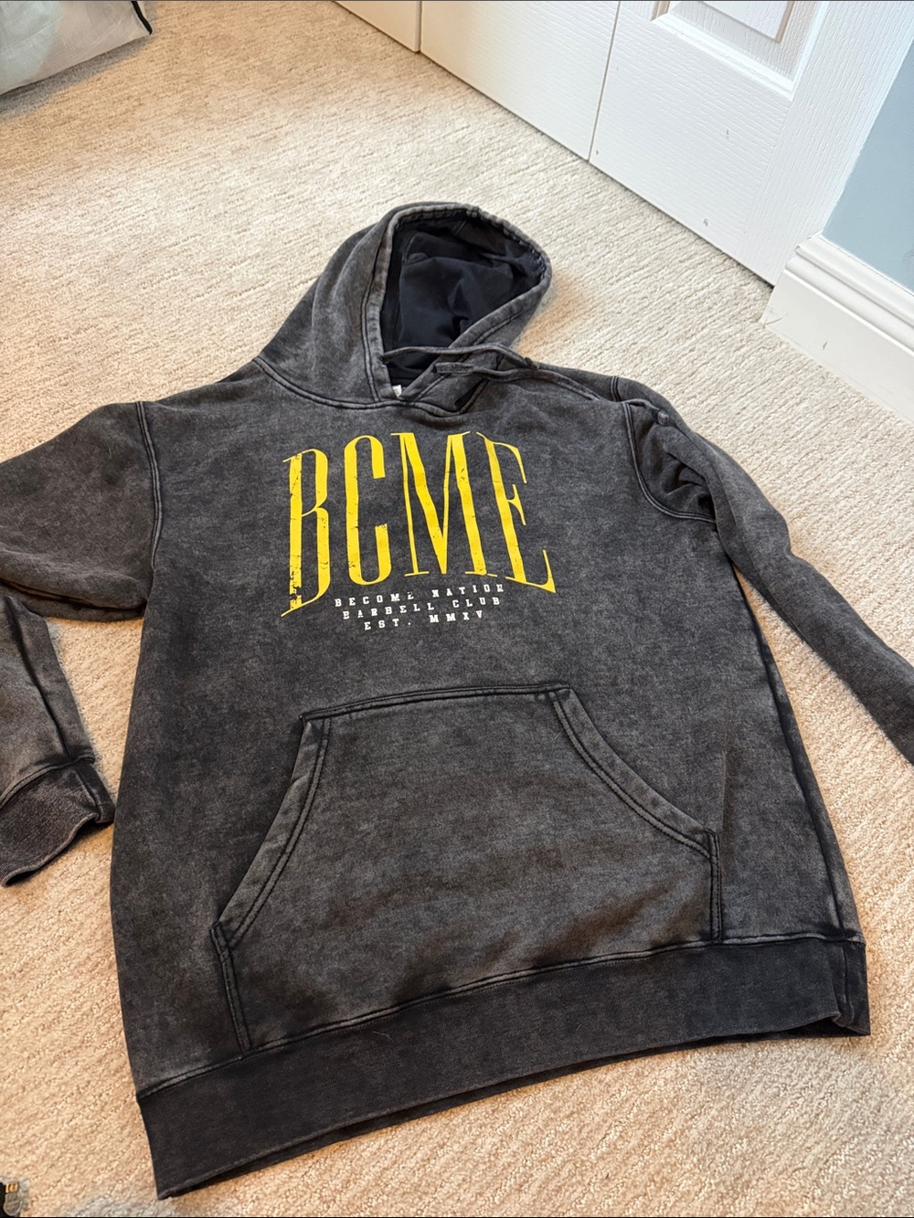 RCME Black Crewneck Hoodie with Yellow Logo - Men